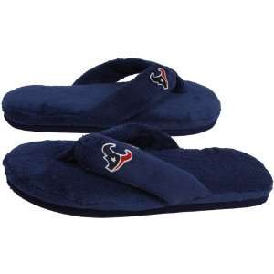  Houston Texans Ladies Navy Blue Plush Thong Slippers (5/6 