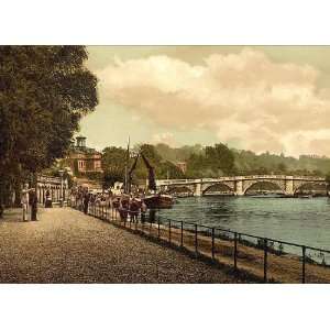 Vintage Travel Poster   Richmond the bridge London and suburbs England 