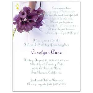 Purple Lilies Quinceanera Invitations