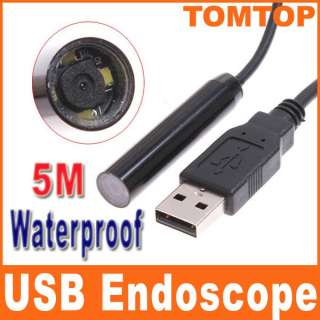 USB Borescope Endoscope 5M Home Waterproof Inspection Snake Tube Video 