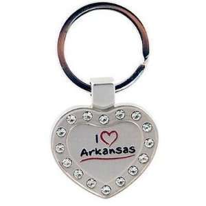  Arkansas Keychain Metal Heart I Luv Case Pack 60 