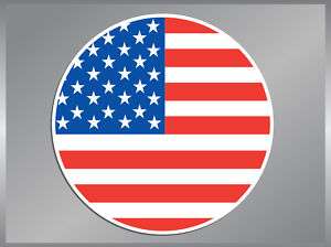 American Flag Round vinyl decal USA Bumper Sticker  