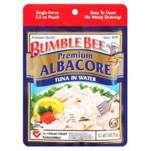 Bumble Bee Premium Albacore Tuna in Water Pouch 2.5 oz (Pack of 12 
