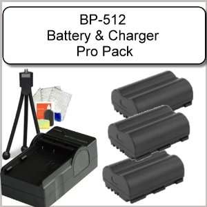  Canon BP512 (1700 mAh) Battery Pack & Charger Kit Includes 