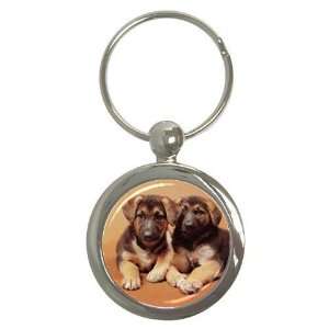  German Shepherd Puppies Key Chain (Round)
