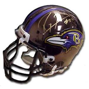  Ray Lewis Signed Mini Helmet Ravens Chrome LE Sports 