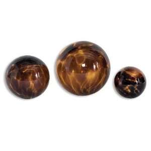 UT19321   Tortoise Glass Decorative Spheres   Set of Three  