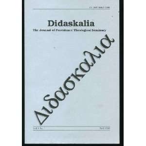  Didaskalia the Journal of Providence Co 1996  Fall 