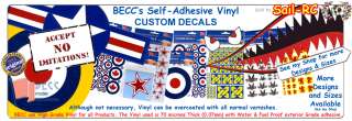 Scale Fabric Flags Vinyl Lettering Sets Roundels & Logos Model 