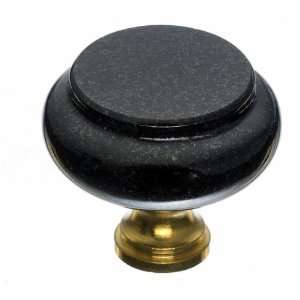 Top Knobs Black Absolute Granite with base (TKM118) Brass 