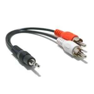  1/4 Inch Mono Male to Two RCA Males   6 Inch Y cable 