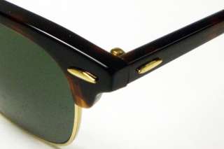 RAY BAN RB3016 CLUBMASTER 3016 TORTOISE W0366 AUTHENTIC SUNGLASSES 