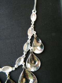 ALFANI necklace link stones charms 22 silver TEAR DROP  