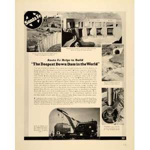  1939 Ad Santa Fe Construction Equipment Parker Dam AZ 