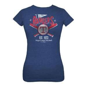Texas Rangers Jr Royal Vintage Tri Blend Tee Shirt  Sports 