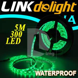 Waterproof Green LED 3528 SMD 300LED 5M Light Flexible Strip 12V 2A 