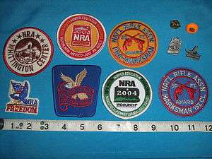 NRA NATIONAL RIFLE ASSCOIATION PATCH PINS STICKERS COLLECTION HUNTING 