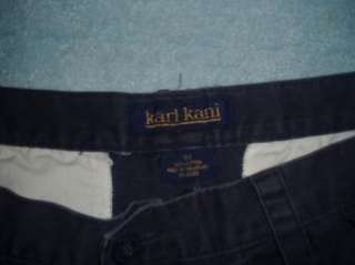 KARL KANI men 36X12.5 FADED navy pleated CLASSIC shorts  