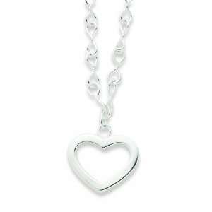  Sterling Silver Open Heart Necklace Jewelry