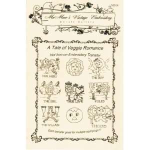   Tale of Veggie Romance Hot Iron Embroidery Transfers Arts, Crafts