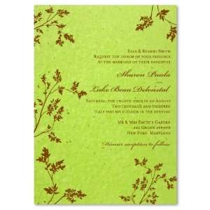  Custom Green Wedding Invitations ~ On Seeded Paper (pack 