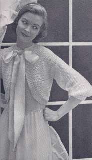 Vintage Crochet PATTERN Bed Jacket Sweater Shrug Bolero  
