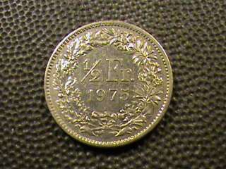 SWITZERLAND 1/2 Franc 1975  