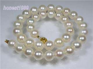 19 9 10mm AAA GRADE WHITE AKOYA PEARLS NECKLACE  
