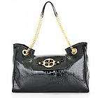 IMAN Global Chic Classic Couture Elegantly Woven Luxury Satchel  