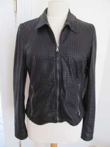 Dolce & Gabbana Black Leather Jacket/Coat Size 44  