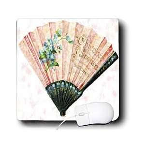  Florene Vimtage   Pink French Fan With Writing   Mouse 