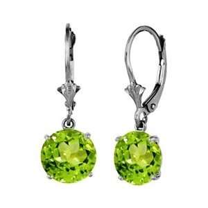  Round Peridot Sterling Silver Lever Back Earrings Jewelry