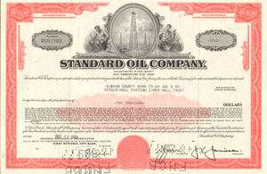 STANDARD OIL COMPANY  registered bond certificate bond stock share 