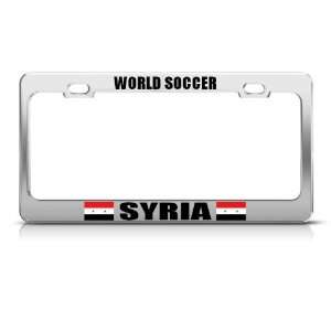 Syria Syrian Flag Sport Soccer license plate frame Stainless Metal Tag 