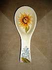 Sunflower blue & white French country kitchen spoon rest ceramic