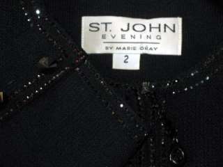 St John evening black knit suit jacket blazer size 2 4  