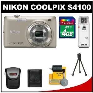   Silver) with 4GB Card + Case + Cleaning & Accessory Kit Camera
