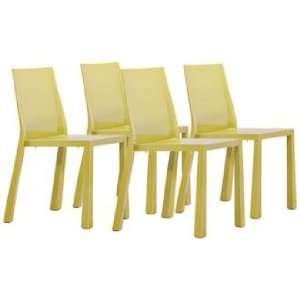  Set of 4 Zuo Popsicle Green Outdoor Dining Chairs