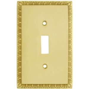  Egg & Dart Design Toggle Switch Plate in Polished Brass 