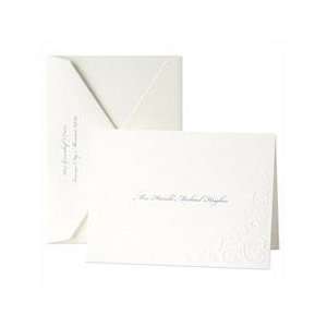    Pearl White Folders with Blind Embossed Scroll
