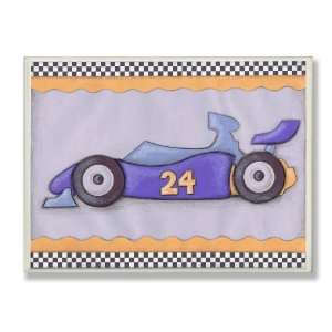    The Kids Room Oversized #24 Race Car Wall Plaque, Blue Baby