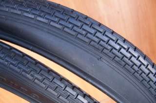 Pair Black Brick Pattern 26x2.125 Beach Cruiser Bicycle Tires 