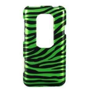 HTC EVO 3D (Sprint) Black Green Zebra Premium Snap On Phone Protector 