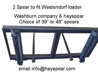 Hay bale 2 spears 39 fits Westendorf tractor loader  