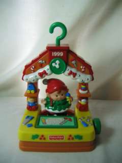  new vintage 1999 Fisher Price Christmas toy Little People elf bench