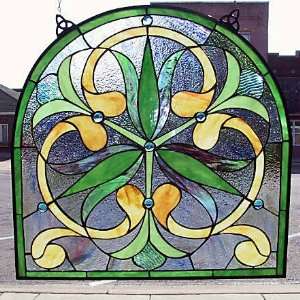  The Triple Arch Green Stained Glass Window