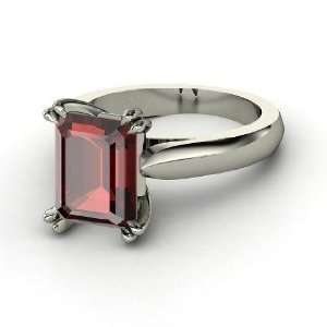    Julianne Ring, Emerald Cut Red Garnet Sterling Silver Ring Jewelry