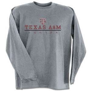  Texas A&M Aggies TAMU NCAA Dark Ash Long Sleeve T Shirt 