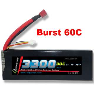 RC Battery 30C 60C 3300mAh 11.1v 3S High Discharge LiPo  