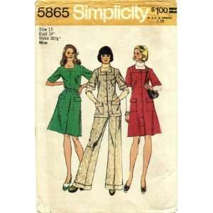  Simplicity 5865 Sewing Pattern Misses Retro Jumper Tunic 